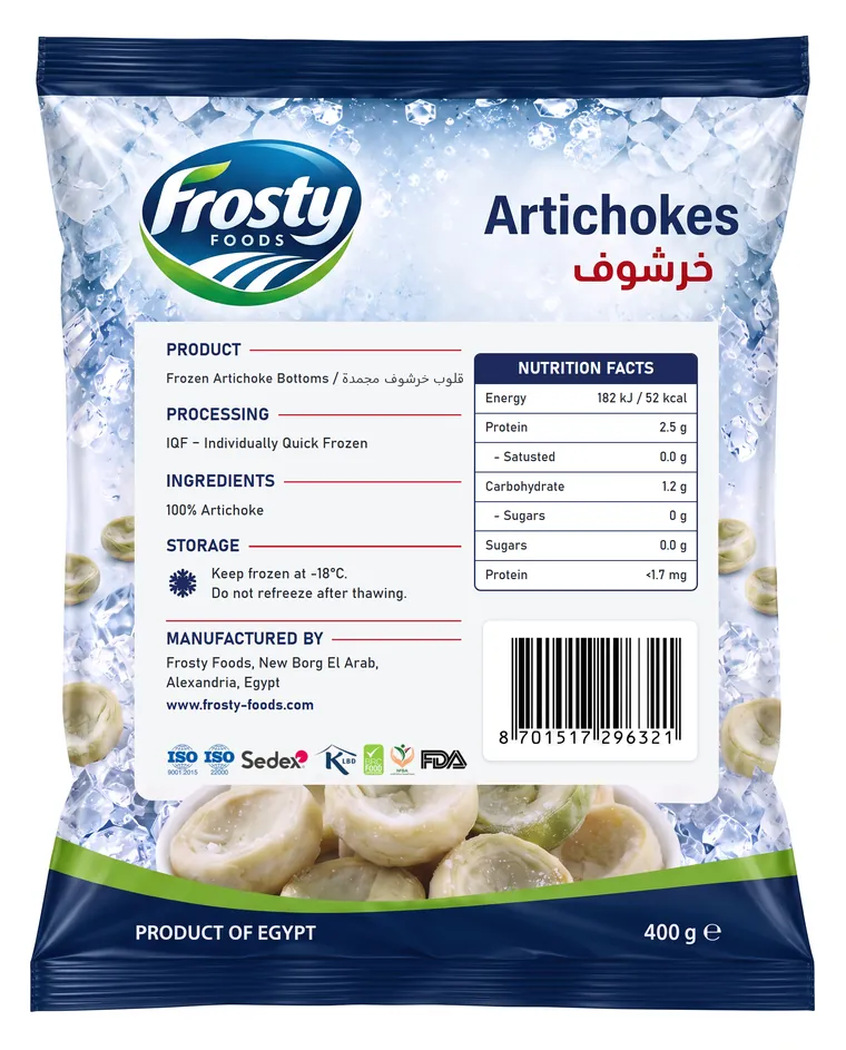 Artichokes — back of pack